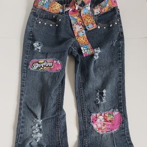 Girls custom Distressed Shopkins Jean's size 10